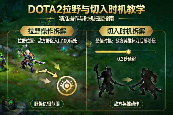 DOTA2拉野与切入时机拆解教学示意图